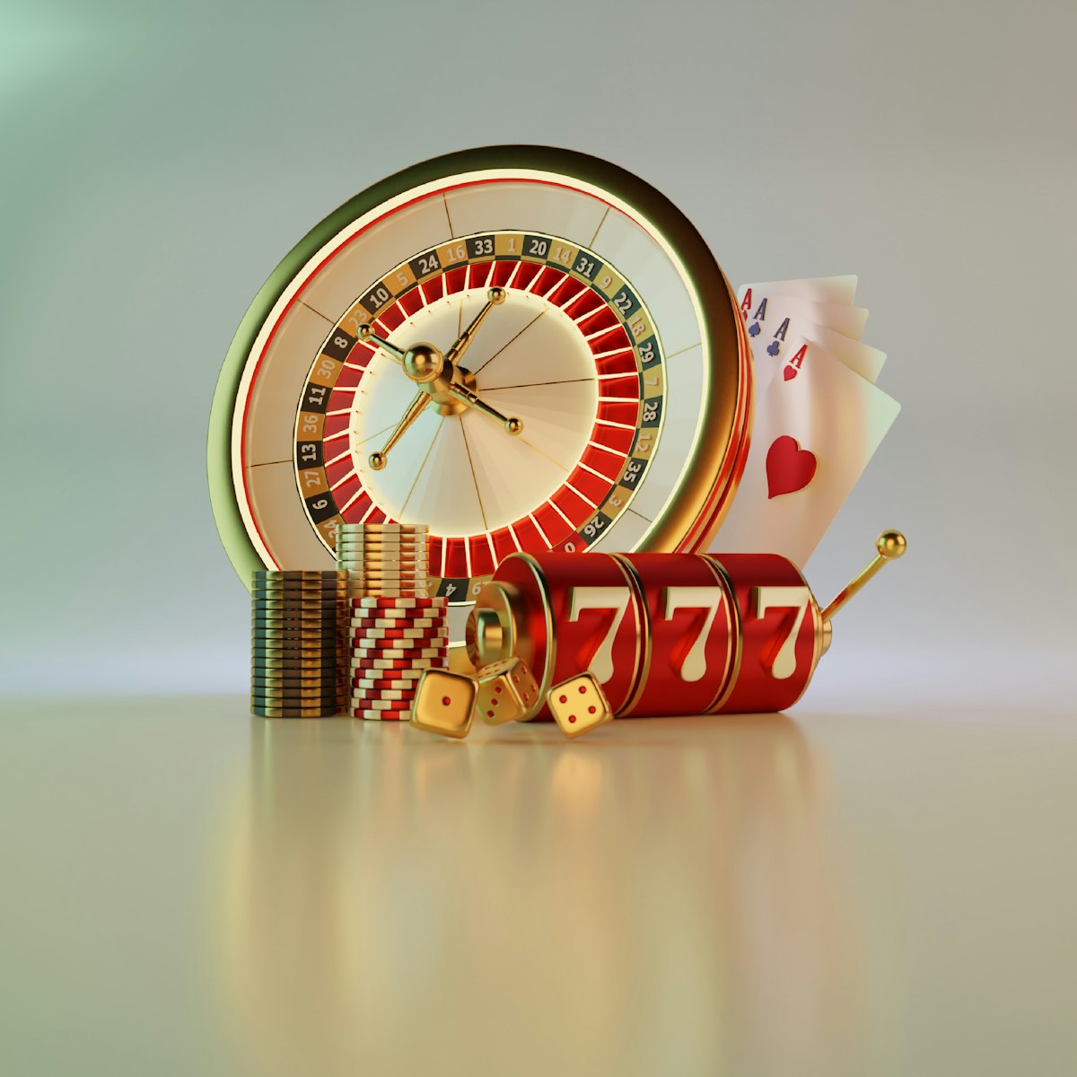 Roulette, jetons et dés de casino illustrant le traitement de l'addiction aux jeux d'argent par TCC